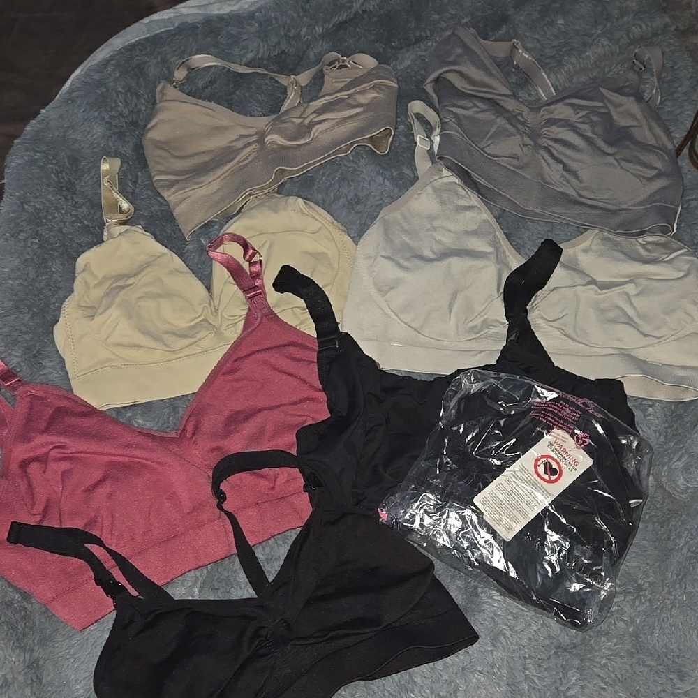Breastfeeding/maternity bras- Lot of 8. New & gently used. All approx 38D-ish.